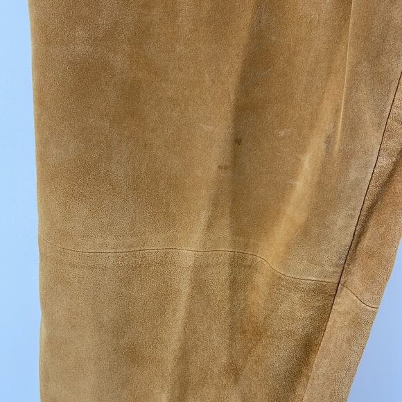Terry Lewis 100% genuine suede side zip flat front slim straight leg pants sz 14 - Picture 4 of 6
